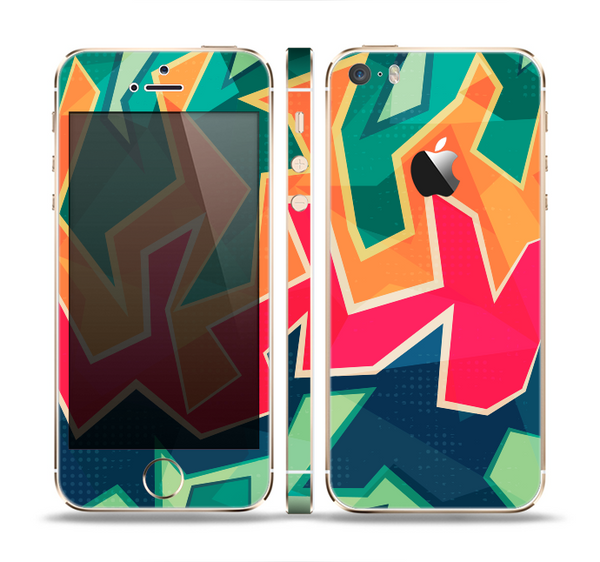 The Colorful WIld Abstract Color Pattern Skin Set for the Apple iPhone 5s