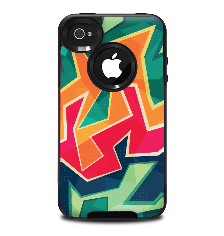 The Colorful WIld Abstract Color Pattern Skin for the iPhone 4-4s OtterBox Commuter Case