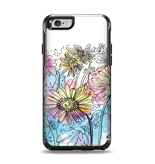 The Colorful WaterColor Floral Apple iPhone 6 Otterbox Symmetry Case Skin Set