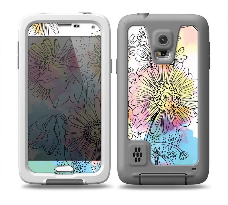 The Colorful WaterColor Floral Skin for the Samsung Galaxy S5 frē LifeProof Case