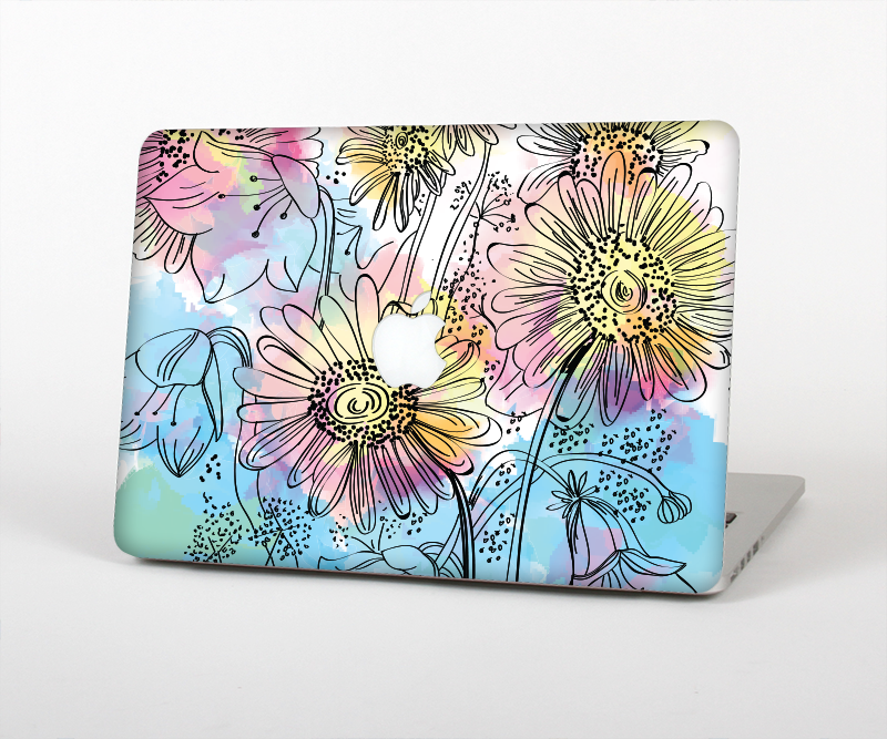 The Colorful WaterColor Floral Skin for the Apple MacBook Pro 15"