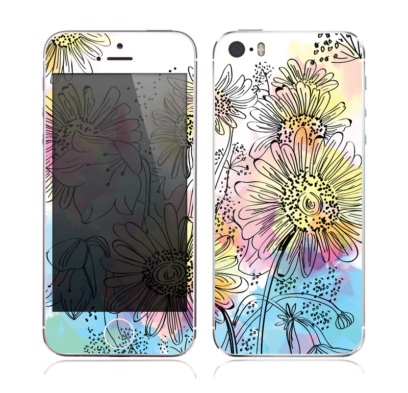 The Colorful WaterColor Floral Skin for the Apple iPhone 5s