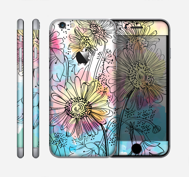 The Colorful WaterColor Floral Skin for the Apple iPhone 6