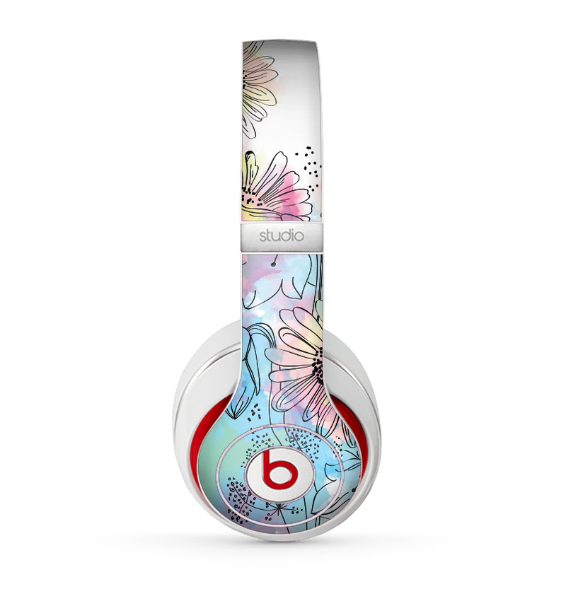 The Colorful WaterColor Floral Skin for the Beats by Dre Studio (2013+ Version) Headphones