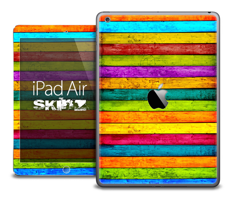 The Colorful Wooden Planks Skin for the iPad Air