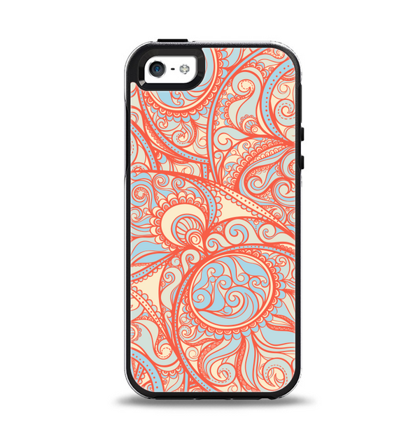 The Coral Abstract Pattern V34 Apple iPhone 5-5s Otterbox Symmetry Case Skin Set
