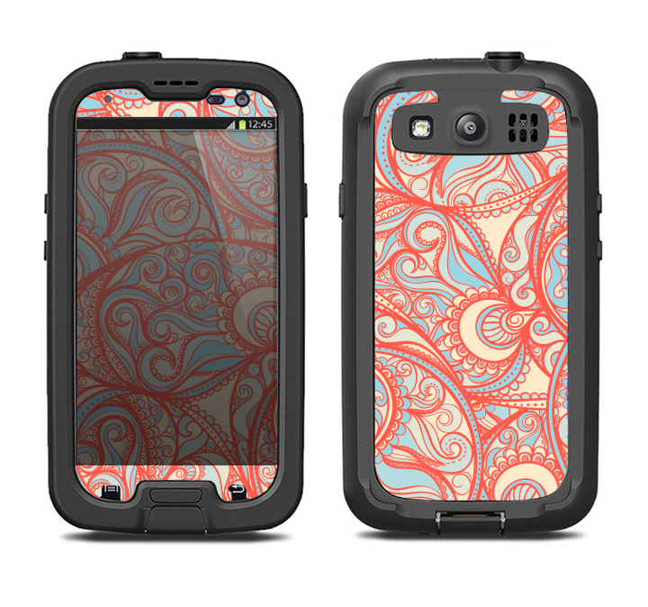 The Coral Abstract Pattern V34 Samsung Galaxy S3 LifeProof Fre Case Skin Set