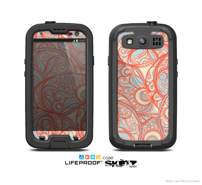 The Coral Abstract Pattern V34 Skin For The Samsung Galaxy S3 LifeProof Case