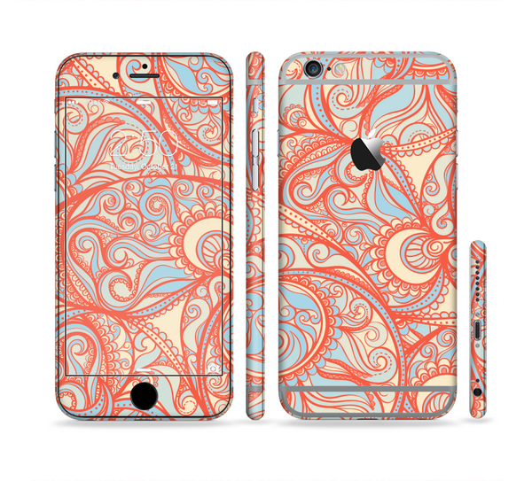 The Coral Abstract Pattern V34 Sectioned Skin Series for the Apple iPhone 6 Plus