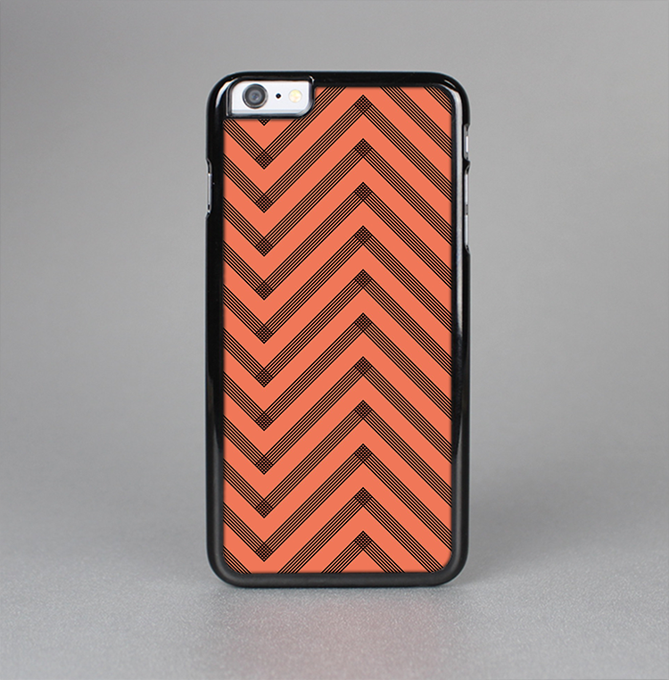 The Coral & Black Sketch Chevron Skin-Sert Case for the Apple iPhone 6 Plus