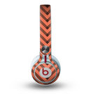 The Coral & Black Sketch Chevron Skin for the Beats by Dre Mixr Headphones