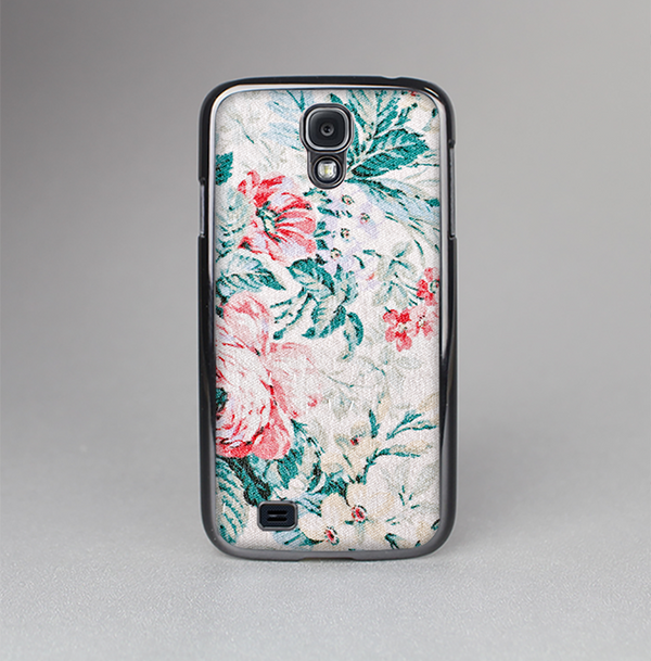 The Coral & Blue Grunge Watercolor Floral Skin-Sert Case for the Samsung Galaxy S4