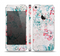 The Coral & Blue Grunge Watercolor Floral Skin Set for the Apple iPhone 5