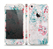 The Coral & Blue Grunge Watercolor Floral Skin Set for the Apple iPhone 5s