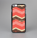 The Coral & Brown Wide Chevron Pattern Vintage V1 Skin-Sert Case for the Apple iPhone 6 Plus