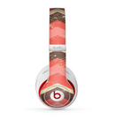 The Coral & Brown Wide Chevron Pattern Vintage V1 Skin for the Beats by Dre Studio (2013+ Version) Headphones