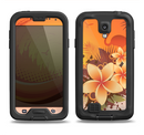 The Coral Colored Floral Pelical Samsung Galaxy S4 LifeProof Fre Case Skin Set