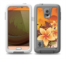 The Coral Colored Floral Pelical Skin for the Samsung Galaxy S5 frē LifeProof Case