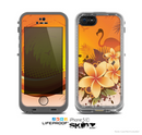 The Coral Colored Floral Pelical Skin for the Apple iPhone 5c LifeProof Case