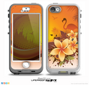 The Coral Colored Floral Pelical Skin for the iPhone 5-5s NUUD LifeProof Case for the LifeProof Skin