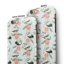 The Coral Flower and Hummingbird All Over Pattern iPhone 6/6s or 6/6s Plus 2-Piece Hybrid INK-Fuzed Case