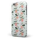 The Coral Flower and Hummingbird All Over Pattern iPhone 6/6s or 6/6s Plus 2-Piece Hybrid INK-Fuzed Case