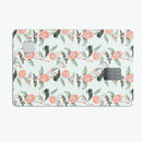 The Coral Flower and Hummingbird All Over Pattern - Premium Protective Decal Skin-Kit for the Apple Credit Card