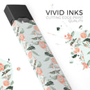 The Coral Flower and Hummingbird All Over Pattern - Premium Decal Protective Skin-Wrap Sticker compatible with the Juul Labs vaping device