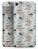 The Coral Flower and Hummingbird All Over Pattern - Skin-kit for the iPhone 8 or 8 Plus