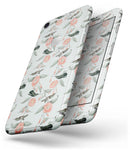 The Coral Flower and Hummingbird All Over Pattern - Skin-kit for the iPhone 8 or 8 Plus