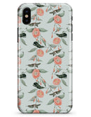 The Coral Flower and Hummingbird All Over Pattern - iPhone X Clipit Case