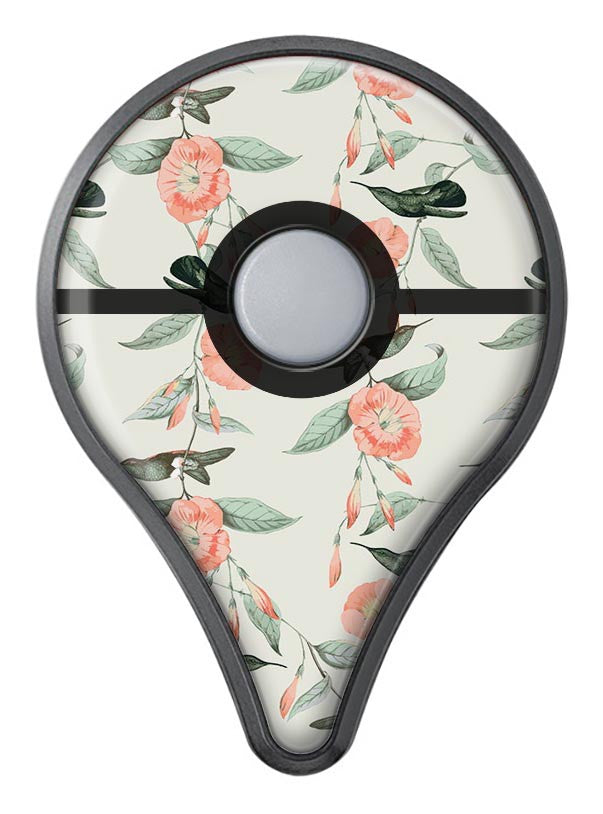 The Coral Flower and Hummingbird on Branches Pokémon GO Plus Vinyl Protective Decal Skin Kit