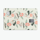 The Coral Flower and Hummingbird on Branches - Premium Protective Decal Skin-Kit for the Apple Credit Card