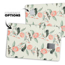 The Coral Flower and Hummingbird on Branches - Premium Protective Decal Skin-Kit for the Apple Credit Card