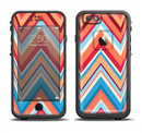 The Coral & Red Chevron Zig Zag Pattern V43 Apple iPhone 6/6s LifeProof Fre Case Skin Set