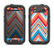 The Coral & Red Chevron Zig Zag Pattern V43 Samsung Galaxy S4 LifeProof Nuud Case Skin Set