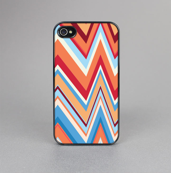 The Coral & Red Chevron Zig Zag Pattern V43 Skin-Sert for the Apple iPhone 4-4s Skin-Sert Case