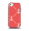 The Coral & White Vintage Solid Color Anchor Linked Apple iPhone 5c Otterbox Symmetry Case Skin Set