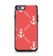 The Coral & White Vintage Solid Color Anchor Linked Apple iPhone 6 Otterbox Symmetry Case Skin Set