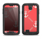 The Coral & White Vintage Solid Color Anchor Linked Samsung Galaxy S4 LifeProof Nuud Case Skin Set