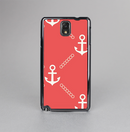 The Coral & White Vintage Solid Color Anchor Linked Skin-Sert Case for the Samsung Galaxy Note 3