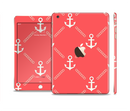 The Coral & White Vintage Solid Color Anchor Linked Full Body Skin Set for the Apple iPad Mini 3