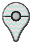 The Coral and Mint Chevron Pattern Pokémon GO Plus Vinyl Protective Decal Skin Kit