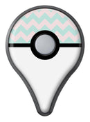 The Coral and Mint Chevron Pattern Pokémon GO Plus Vinyl Protective Decal Skin Kit