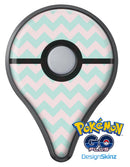 The Coral and Mint Chevron Pattern Pokémon GO Plus Vinyl Protective Decal Skin Kit