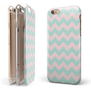 The Coral and Mint Chevron Pattern iPhone 6/6s or 6/6s Plus 2-Piece Hybrid INK-Fuzed Case