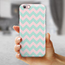 The Coral and Mint Chevron Pattern iPhone 6/6s or 6/6s Plus 2-Piece Hybrid INK-Fuzed Case