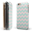 The Coral and Mint Chevron Pattern iPhone 6/6s or 6/6s Plus 2-Piece Hybrid INK-Fuzed Case