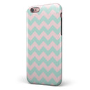 The Coral and Mint Chevron Pattern iPhone 6/6s or 6/6s Plus 2-Piece Hybrid INK-Fuzed Case