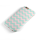 The Coral and Mint Chevron Pattern iPhone 6/6s or 6/6s Plus 2-Piece Hybrid INK-Fuzed Case